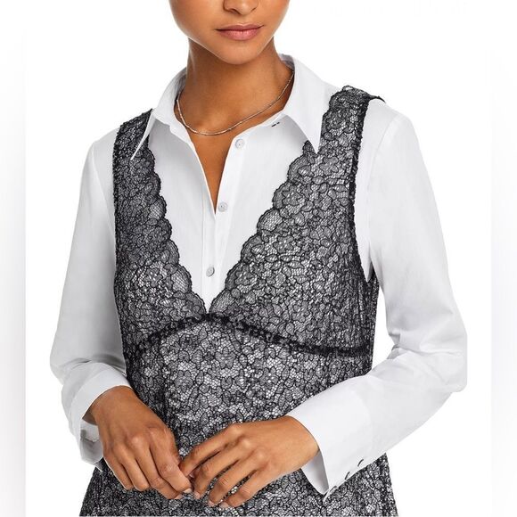 Cinq à Sept Catilina Lace Overlay Dress size L - Picture 5 of 15